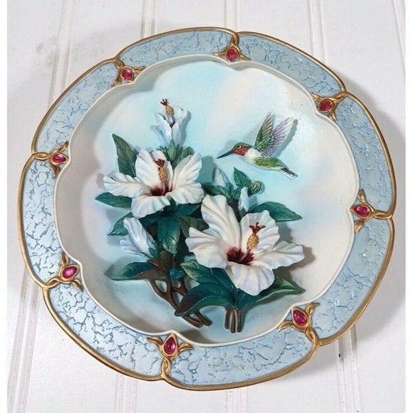 Bradford Exchange Lena Liu Morning Jewels Rose Colored Dawn Hummindbird … - Picture 4 of 7